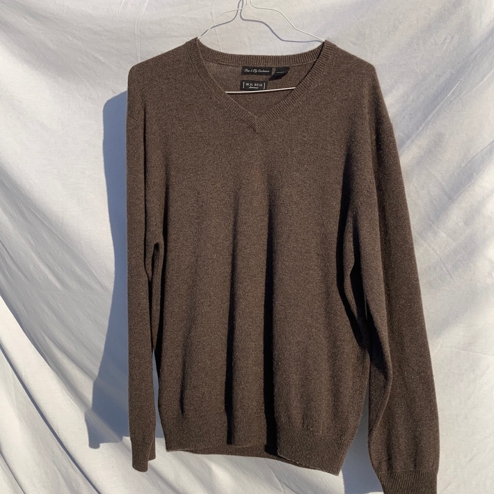 W.H blek sportswear 100 cashmere sweater brown large